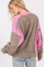 Ash Pink Color Block Sage + Fig Pullover