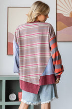 Washed Oversized Strip Oli&Hali Top: Mauve