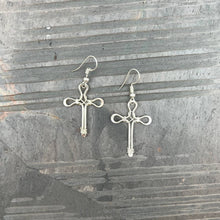 Silver Plated Earrings - Smaller Size Pointed Cross