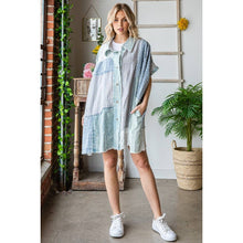 Blue Mixed Oli+Hali Shirt Dress