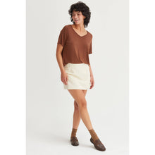 Short Sleeve V Neck HYFVE Top: Taupe