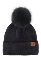 C.C Plush Terry Chenille Pom Beanie Winter Hat: Ivory