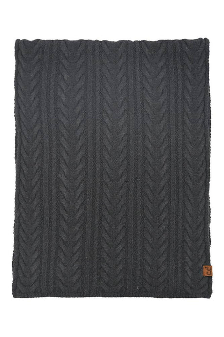 C.C Cable Winter Scarf: Black