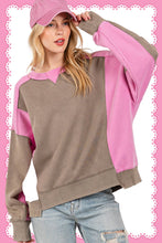 Ash Pink Color Block Sage + Fig Pullover