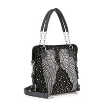 Stunning Rhinestone Wing Design Shoulder Bag: Gold