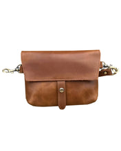 Light Brown crazy horse genuine leather crossbody