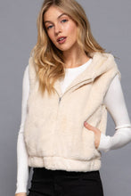 Hoodie Faux Fur Vest: Ivory