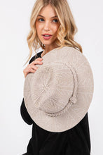 Chenille Pattern and Braided Band Winter Fedora: Beige