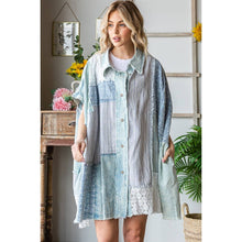 Blue Mixed Oli+Hali Shirt Dress