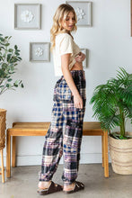 Black Multi Pocket Plaid Patchwork Oli&Hali Pants