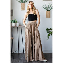 Ruffle Wide Leg Flare Oli&Hali Pants: Mocha