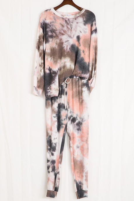 Charcoal Coral Tie Dye Joggers 11/4/24 9182