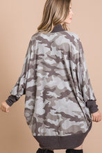 Army Grey Camo Curved Hem Dolman Sleeve Cardigan 11/17/24 9192