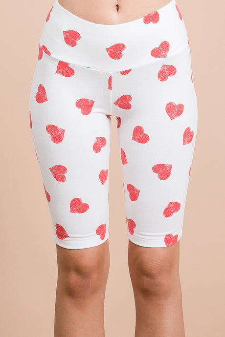 Off White Heart Print Biker Shorts 11/4/24 9187