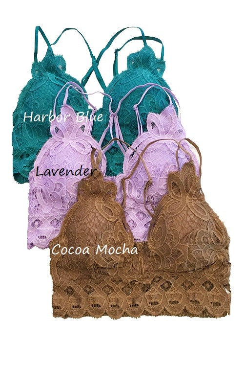 Harbor Blue Crochet Lace Bralette 2/7/25 9573