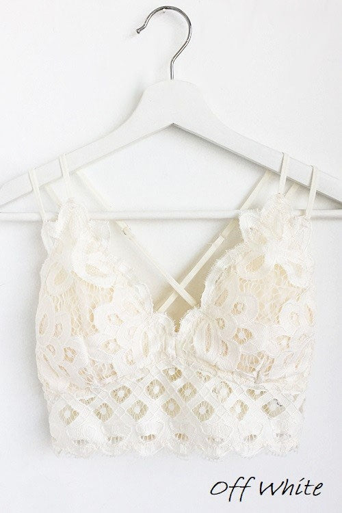 Off White Crochet Lace Bralette 2/7/25 9575