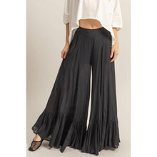 Black High-Waist Ruffle Flared Wide Leg HYFVE Pants