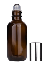 Boston Round Amber Bottle -60ml: Shiny Black