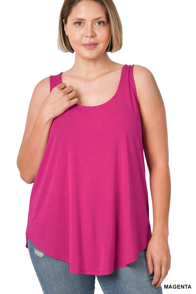 Magenta Plus Sleeveless Round Neck Round Hem Zenana Top 1/13/25 9467