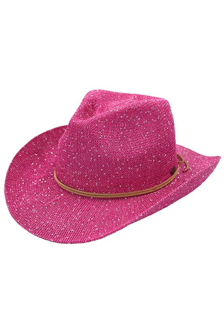 C.C Sequin Cowboy Hat: Hot Pink