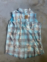 Distressed Sky Blue Flannel Rare Bird Vest