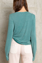 Teal Button Placket Long Sleeve POL Top 11/17/24 9308