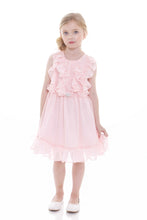 Blush Pink Ruffled Chiffon Kids Dress with Brooch 1/17/25 9539