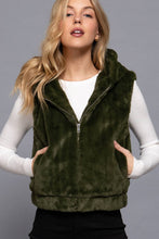 Hoodie Faux Fur Vest: Red