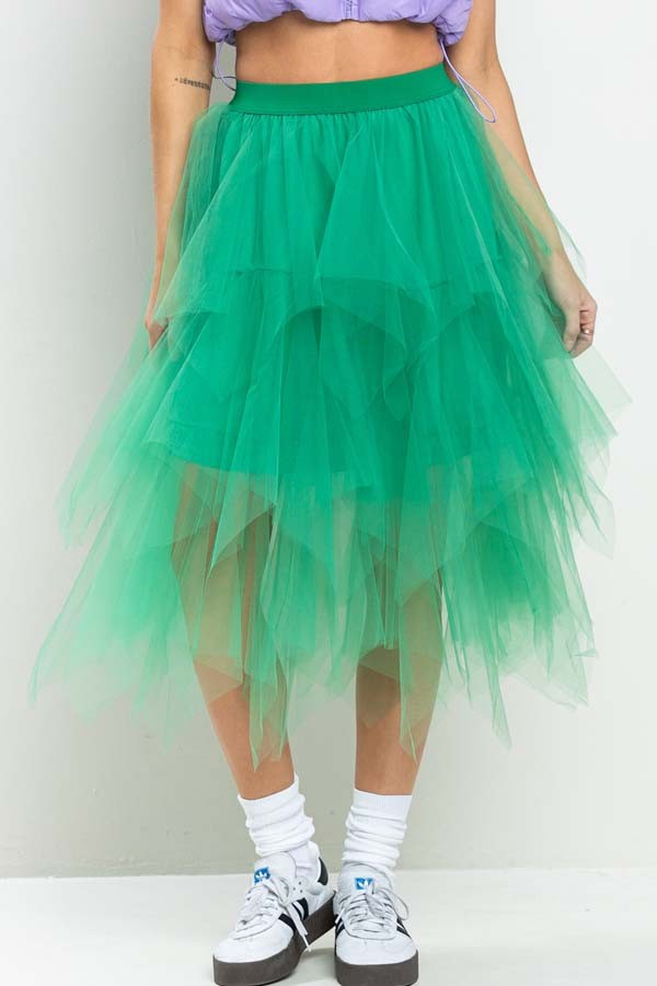 Green Tulle Mesh Kancan Skirts 11/17/24 9245