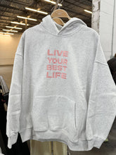 Live Your Best Life Embroider Hoodie: Pearl Grey