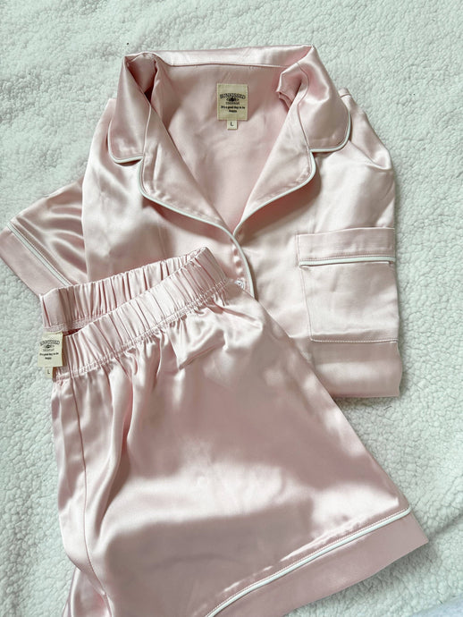 Champagne Pink Short Sleeve Pajama Sunkissed Coconut Top