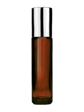 Cylinder Amber Glass Bottle- 9ml: Shiny Black