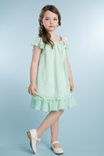 Mint Ciffon Semi Casual Kids Dress With Flower Pin 1/17/25 9533