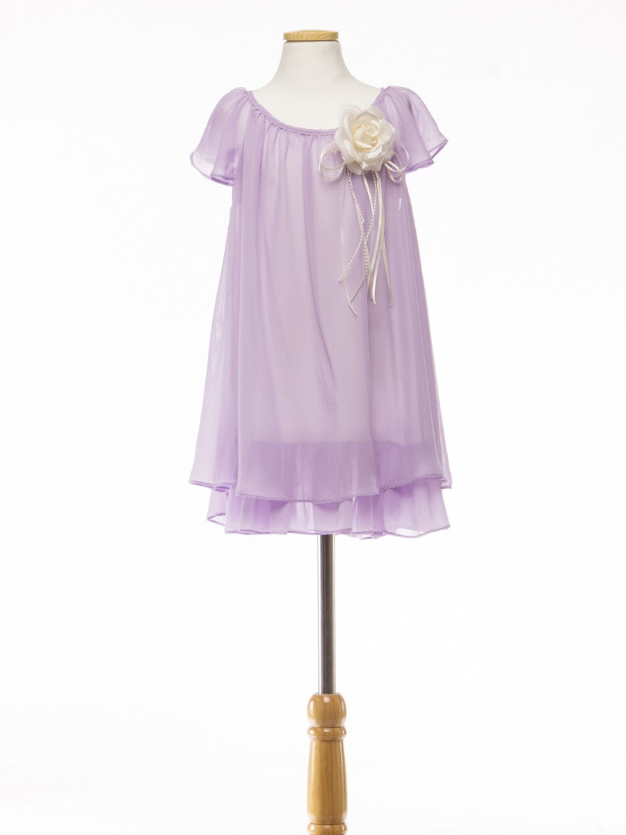 Lilac Ciffon Semi Casual Kids Dress With Flower Pin 1/17/25 9532