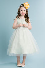 Sage Dull Satin and Tulle Kids Dress with Brooch 1/17/25 9536