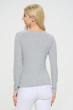 Heather Grey Soft Smooth Ribbed Long Sleeve Top 1/8/24 7845