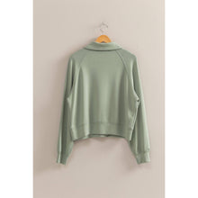 Sage Green High Neck Half Zip Pocket HYFVE Sweatshirt