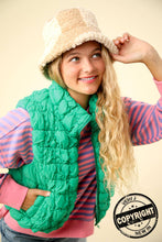 Bubble Quilted Puffer Vest: Jade