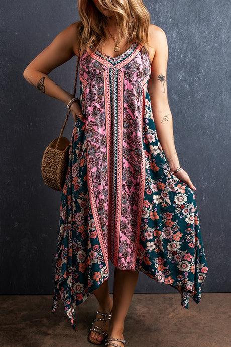 Multi Boho Floral Long Sundress 5/30/24 8655