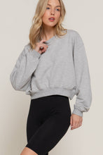 Heather Grey Long Sleeve Crew Neck Short Sweatshirt