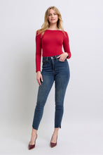 Dark High Waist Tummy Control Step Hem Skinny Judy Blue Jeans 10/17/24 9279