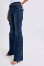 Dark Mid Rise Rhinestone Side Panel Flare Judy Blue Jeans 11/26/24 9353