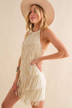 Stud Fringe Romper: Off White