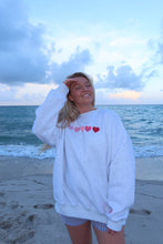 Ombre Hearts Embroider Sweatshirt: Pearl Grey