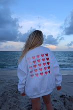 Ombre Hearts Embroider Sweatshirt: Pearl Grey