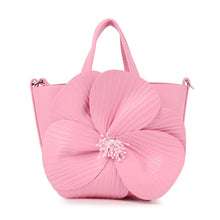 Pink Raised Flower Petite Hand Tote