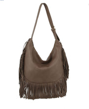 Fringe Tassel Shoulder Handbag Purse JY-0391: Taupe