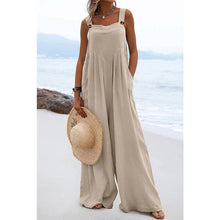 Khaki Ethnic Solid Color Wide Leg Jumpsuit