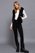 Hoodie Faux Fur Vest: Black