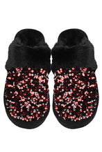 C.C Sequin Cuff Winter Slippers: White ML